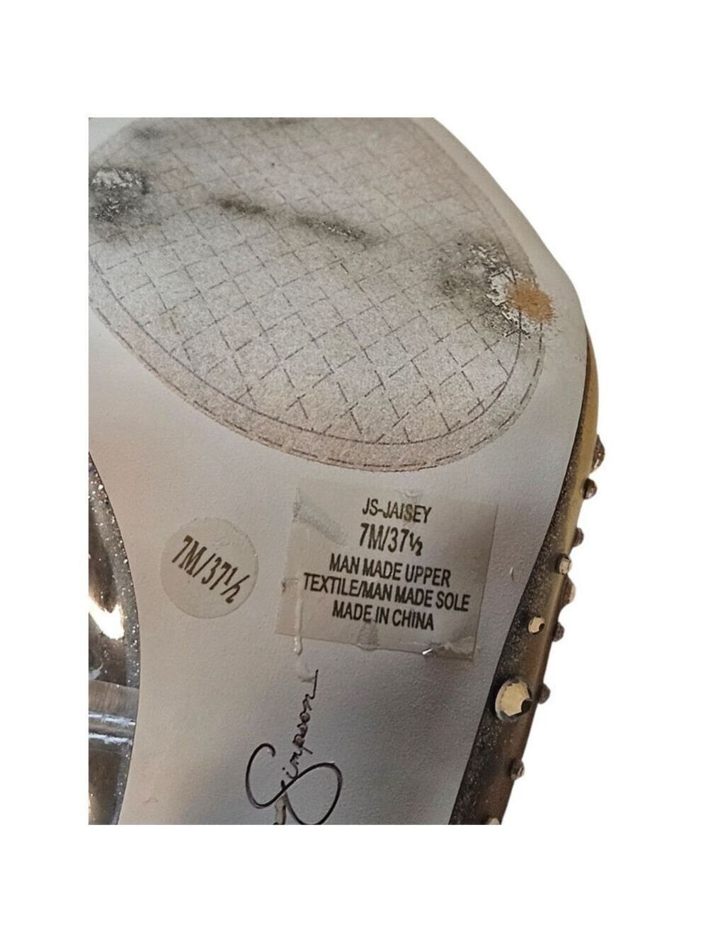 Jessica Simpson Silver Clear Glitter Slingback Heels Size 7 - Picture 12 of 14